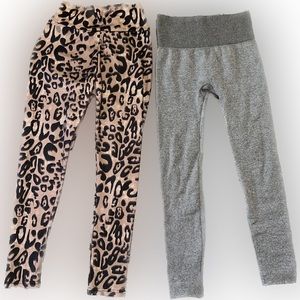 ShoSho Gray Leggings & Cheetah Print Leggings size Small